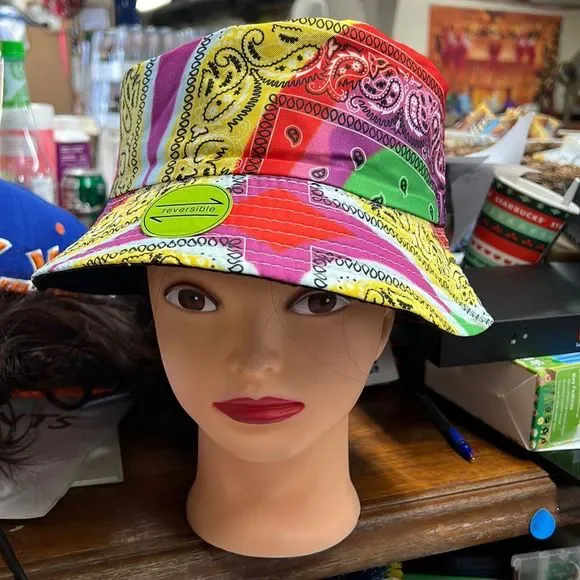 NWOT! DOEN ‘Multicolor’ EOS Raffia Bucket Hat • M/L Iris Raffia Straw Bucket Hat – Village Hat Shop main image 2